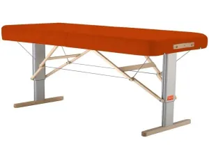 Prenosný elektrický masážny stôl Clap Tzu Linea Physio Farba: PU - mandarinková (mandarine), Rozmery: 192x65cm, Doplnky: akumulátorové napájanie