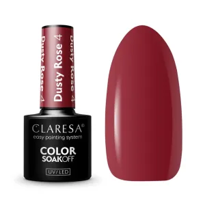 Claresa SoakOff UV/LED Color Dusty Rose gélový lak na nechty odtieň 4 5 g