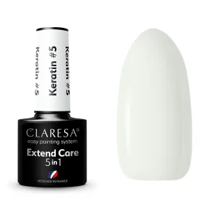Claresa Extend Care 5 in 1 Keratin podkladový lak pre gélové nechty s vyživujúcim účinkom odtieň 5 g
