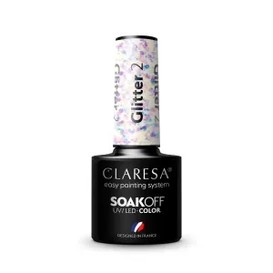 Claresa SoakOff UV/LED Color Glitter gélový lak na nechty odtieň 2 5 g