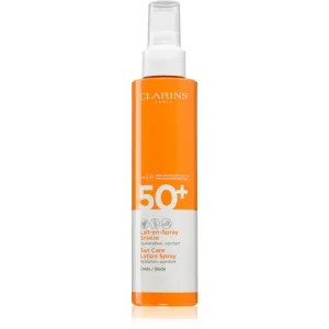 Clarins Sun Care Lotion Spray SPF50+ 150 ml opaľovací prípravok na telo unisex na veľmi suchú pleť
