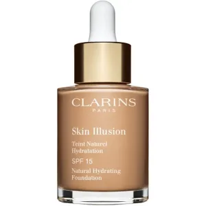 Clarins Skin Illusion Natural Hydrating SPF15 30 ml make-up pre ženy 108.5 Cashew na veľmi suchú pleť; na rozjasnenie pleti; na dehydratovanu pleť