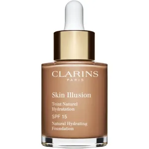 Clarins Skin Illusion Natural Hydrating SPF15 30 ml make-up pre ženy 112.3 Sandalwood na veľmi suchú pleť; na rozjasnenie pleti; na dehydratovanu pleť