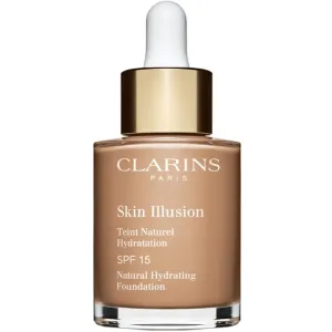Clarins Skin Illusion Natural Hydrating SPF15 30 ml make-up pre ženy 112 Amber na veľmi suchú pleť; na rozjasnenie pleti; na dehydratovanu pleť