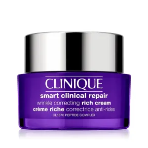 Clinique Smart Clinical Repair Wrinkle Correcting Rich Cream 50 ml denný pleťový krém pre ženy na zmiešanú pleť; proti vráskam; na dehydratovanu pleť