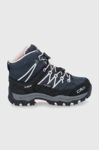 Detské semišové topánky CMP KIDS RIGEL MID TREKKING SHOE WP tmavomodrá farba #6218311