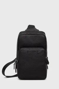 Kožená taška Coach pánsky, čierna farba,