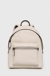 Kožený ruksak Coach pánsky, béžová farba, malý, jednofarebný