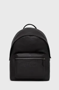 Kožený ruksak Coach pánsky, čierna farba, veľký, jednofarebný #6497628