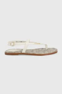 Kožené sandále Coach Josie Leather dámske, béžová farba, #223644