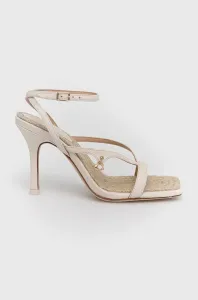 Kožené sandále Coach Kaia CA557, béžová farba #261743