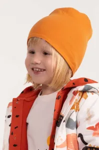 Detská obojstranná čiapka Coccodrillo oranžová farba biela, z tenkej pleteniny
