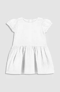 Detské bavlnené šaty Coccodrillo biela farba, mini, áčkový strih