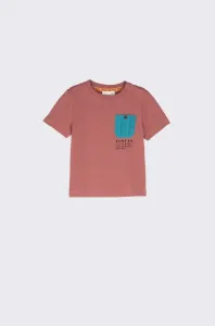 Detské bavlnené tričko Coccodrillo bordová farba, s potlačou #6983254