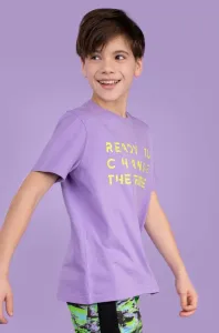 Detské bavlnené tričko Coccodrillo fialová farba, s potlačou #8947212