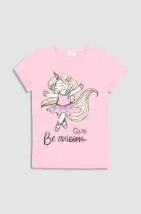 Detské bavlnené tričko Coccodrillo ružová farba