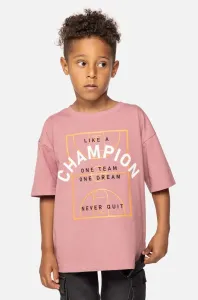 Detské bavlnené tričko Coccodrillo ružová farba, s potlačou #8768117