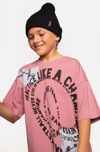 Detské bavlnené tričko Coccodrillo ružová farba, s potlačou #8768093