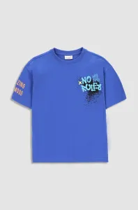 Detské bavlnené tričko Coccodrillo tmavomodrá farba, s potlačou #8919238