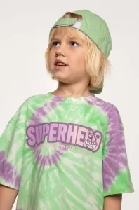 Detské tričko Coccodrillo zelená farba, vzorovaný