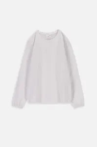 Detské tričko s dlhým rukávom Coccodrillo biela farba, jednofarebný