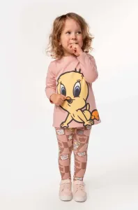 Tričko s dlhým rukávom pre bábätká Coccodrillo x Disney ružová farba