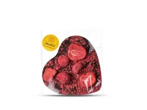 Čokoládovňa Janek Veľké horké čokoládové srdiečko s lyofilizovanými jahodami a malinami 60 g #1553478
