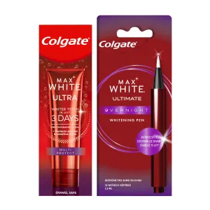 COLGATE Max White set - Ultra Complete zubná pasta 50 ml + Max White Overnight bieliace pero 2.5 ml
