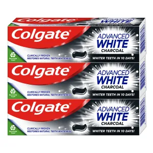 Colgate Advanced White bieliaca zubná pasta s aktívnym uhlím 3x75 ml #68916