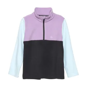 COLOR KIDS-Fleece Pulli - Colorblock, violet tulle Ružová 122