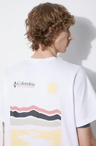Bavlnené tričko Columbia Explorers Canyon biela farba, vzorované, 2036451