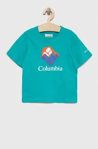 Detské bavlnené tričko Columbia Valley Creek Short Sleeve Graphic Shirt tyrkysová farba, s potlačou