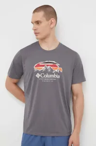 Športové tričko Columbia Columbia Hike šedá farba, s potlačou