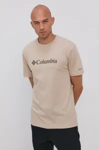 Tričko Columbia 1680053-014, pánske, béžová farba, s potlačou