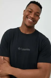 Tričko Columbia pánske, čierna farba, s nášivkou