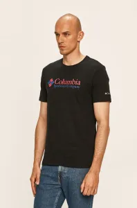 Tričko Columbia pánske, čierna farba, s potlačou