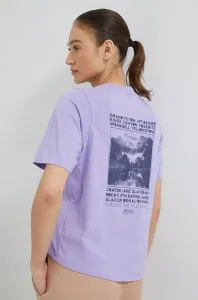 Bavlnené tričko Columbia fialová farba