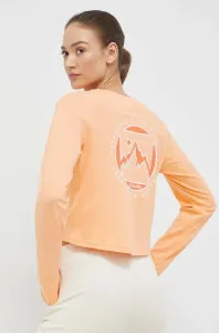 Bavlnené tričko s dlhým rukávom Columbia oranžová farba
