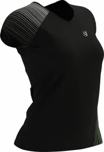 Compressport Performance SS Tshirt W Black/Paradise Green M Bežecké tričko s krátkym rukávom