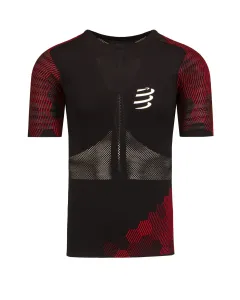 Compressport Racing SS Tshirt M Black/Red S Bežecké tričko s krátkym rukávom