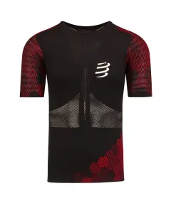 Compressport Racing SS Tshirt M Black/Red XL Bežecké tričko s krátkym rukávom
