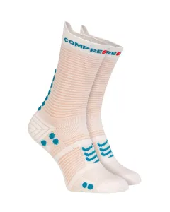 Compressport PRO RACING SOCK v4.0 RUN HIGH Bežecké ponožky, biela, veľkosť 42-44