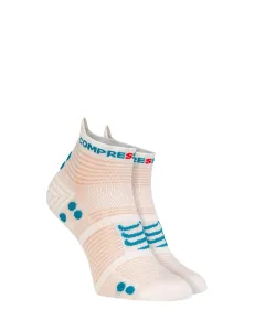 Compressport Pro Racing Socks v4.0 Run Low White/Fjord Blue T3 Bežecké ponožky
