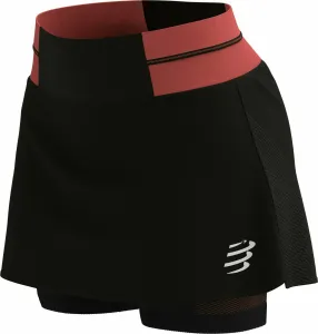 Compressport Performance Skirt Black/Coral L Bežecké kraťasy