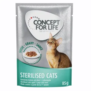 Concept for Life kapsičky, 48 x 85 g - 10 € zľava - Sterilised Cats v omáčke