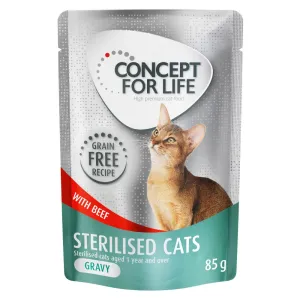Concept for Life kapsičky, 12 x 85 g - 10% zľava! - Sterilised Cats hovädzie - v omáčke
