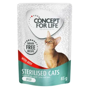 Concept for Life kapsičky, 12 x 85 g - 10% zľava! - Sterilised Cats hovädzie v želé