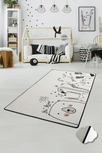 Detský koberec Be Happy 140x190 cm biely/čierny