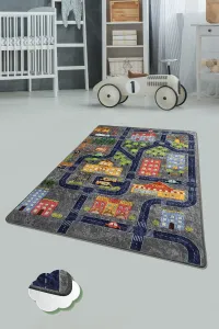Detský koberec Malé mesto 140x190 cm sivý