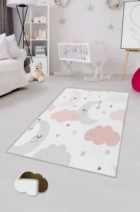 Detský koberec Nočná obloha 100x150 cm šedý/ružový